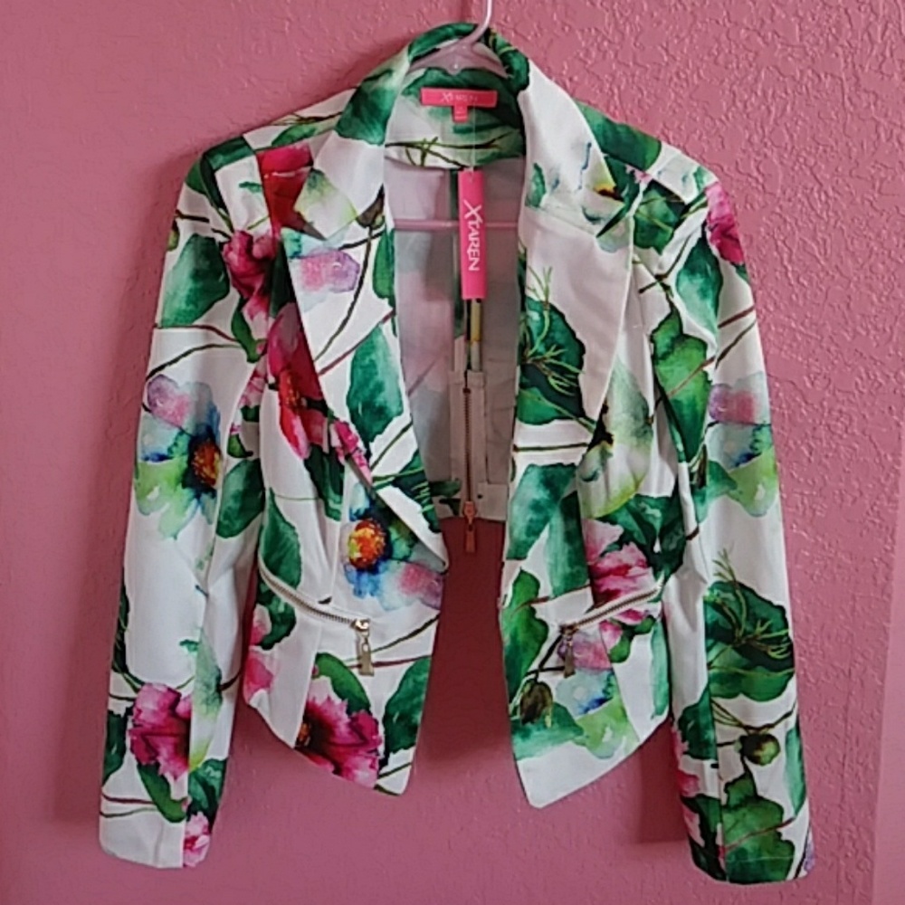 NWT Bright Pink&Green Floral Blazer